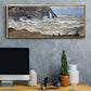 The Manneport, Étretat, Rough Sea, 1883 - Floater Framed Canvas Print