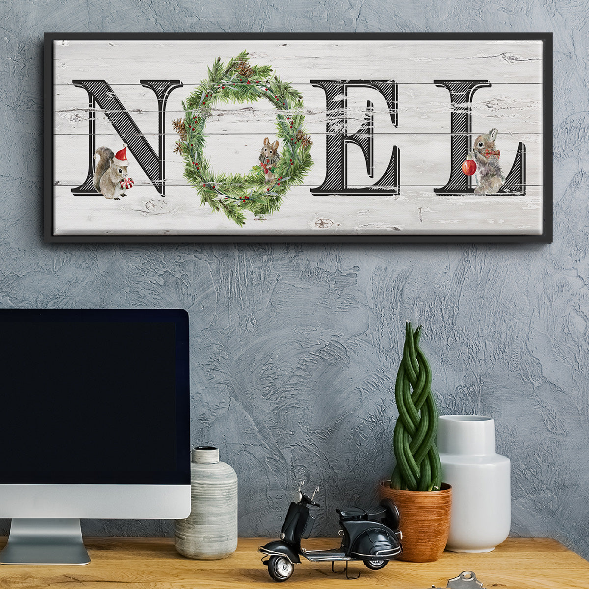 Farmhouse Noel - Floater Framed Canvas Print