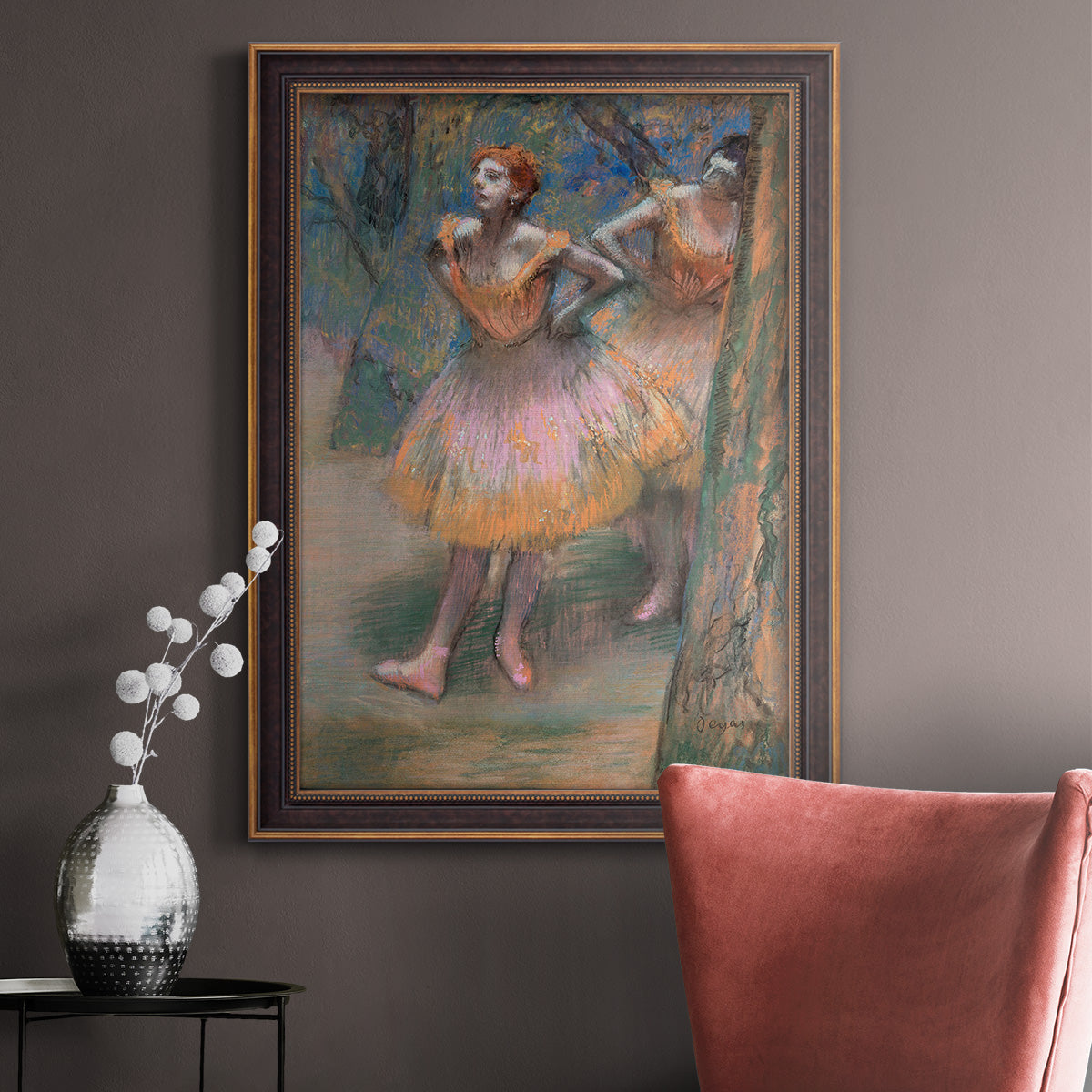 Two Dancers - Ornate Framed Canvas Print