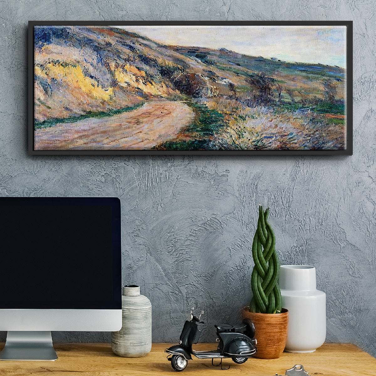 The Road to Giverny, 1885 - Floater Framed Canvas Print