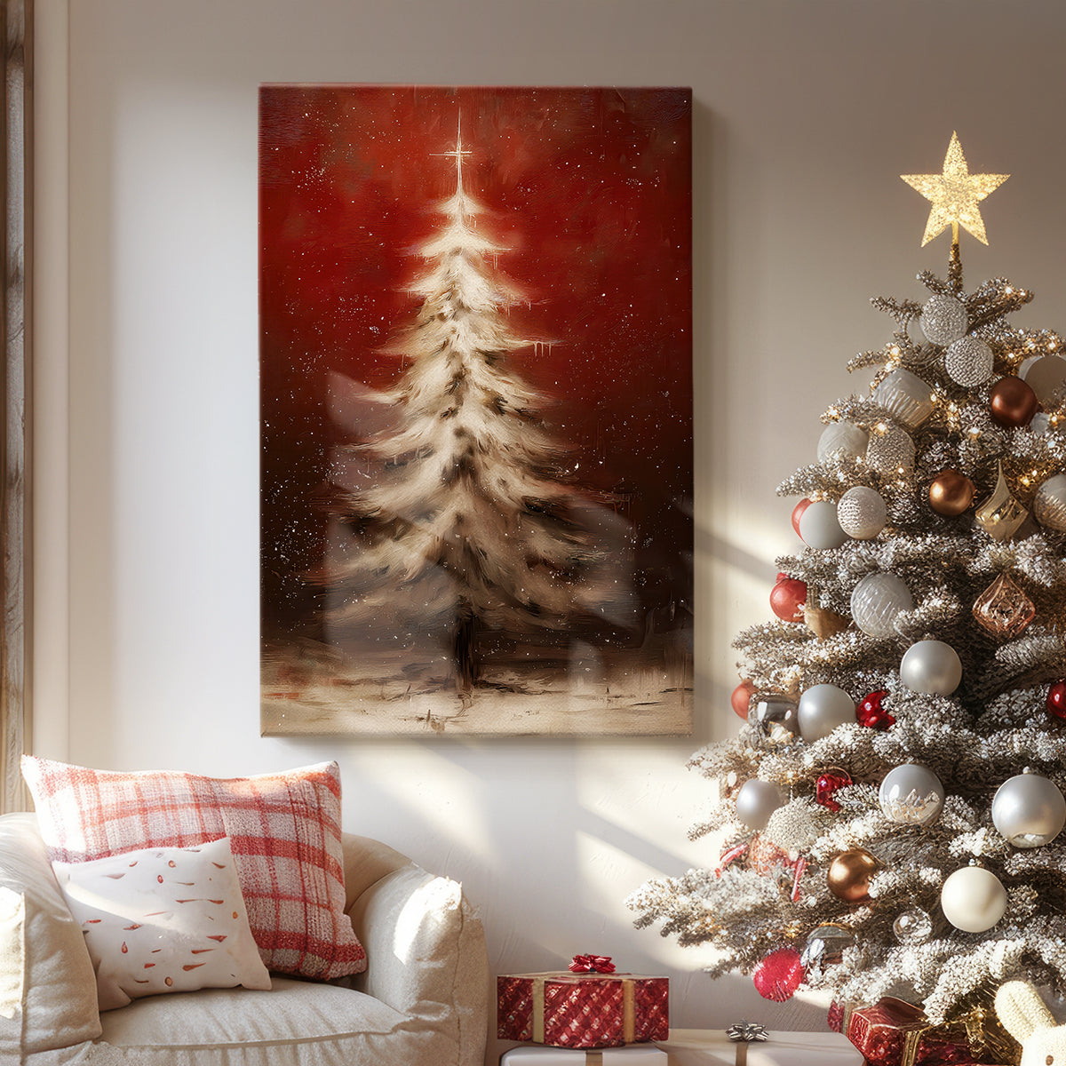 Cranberry Snow Green - Canvas Art Print