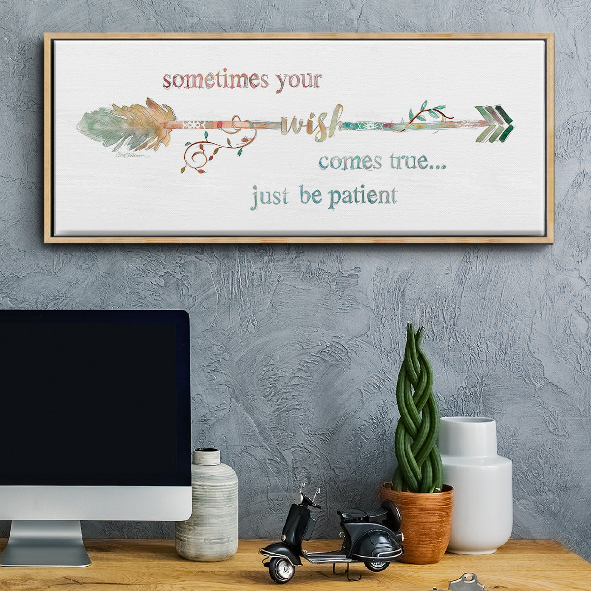 Wishing Arrow - Floater Framed Canvas Print