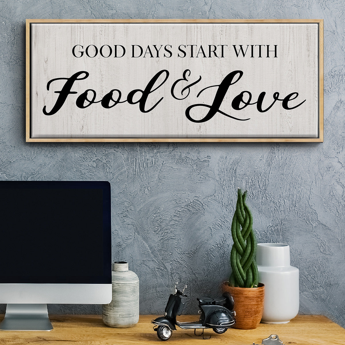 Food and Love - Floater Framed Canvas Print