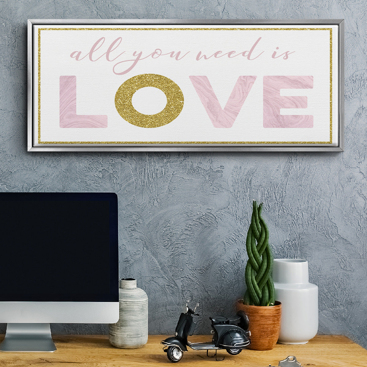 All You Need is Love - Floater Framed Canvas Print
