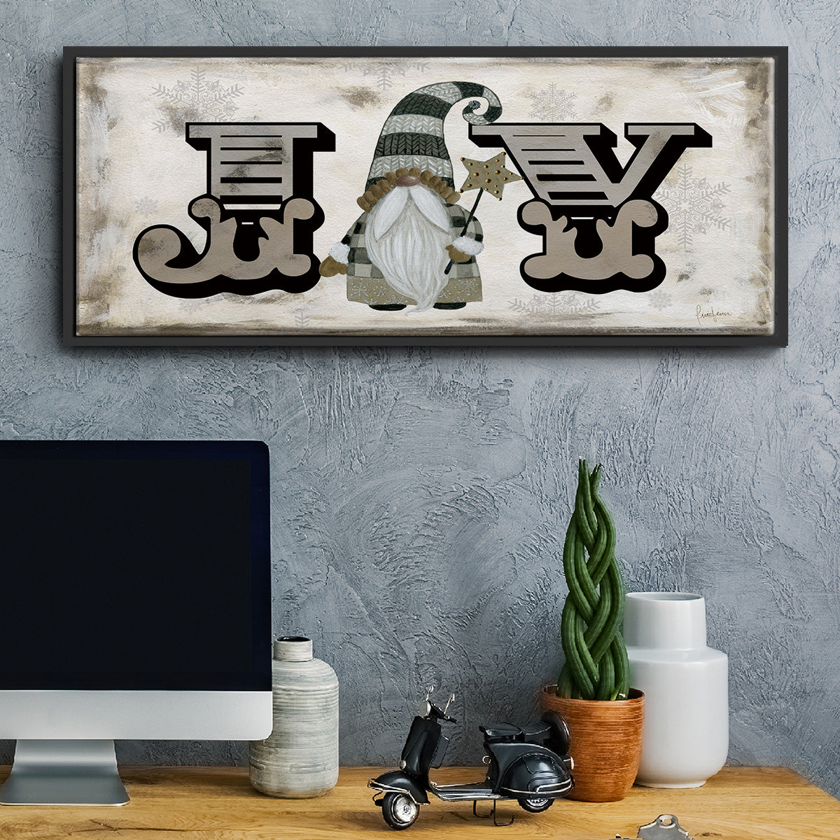 Winter Wonderland Friend Joy - Floater Framed Canvas Print