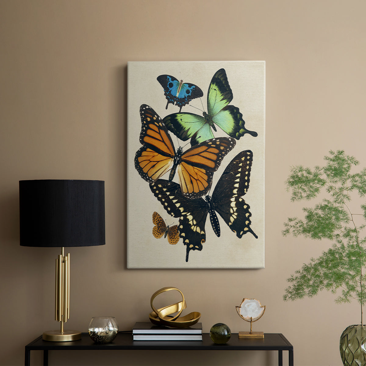 Collaged Butterflies I - Canvas Art Print