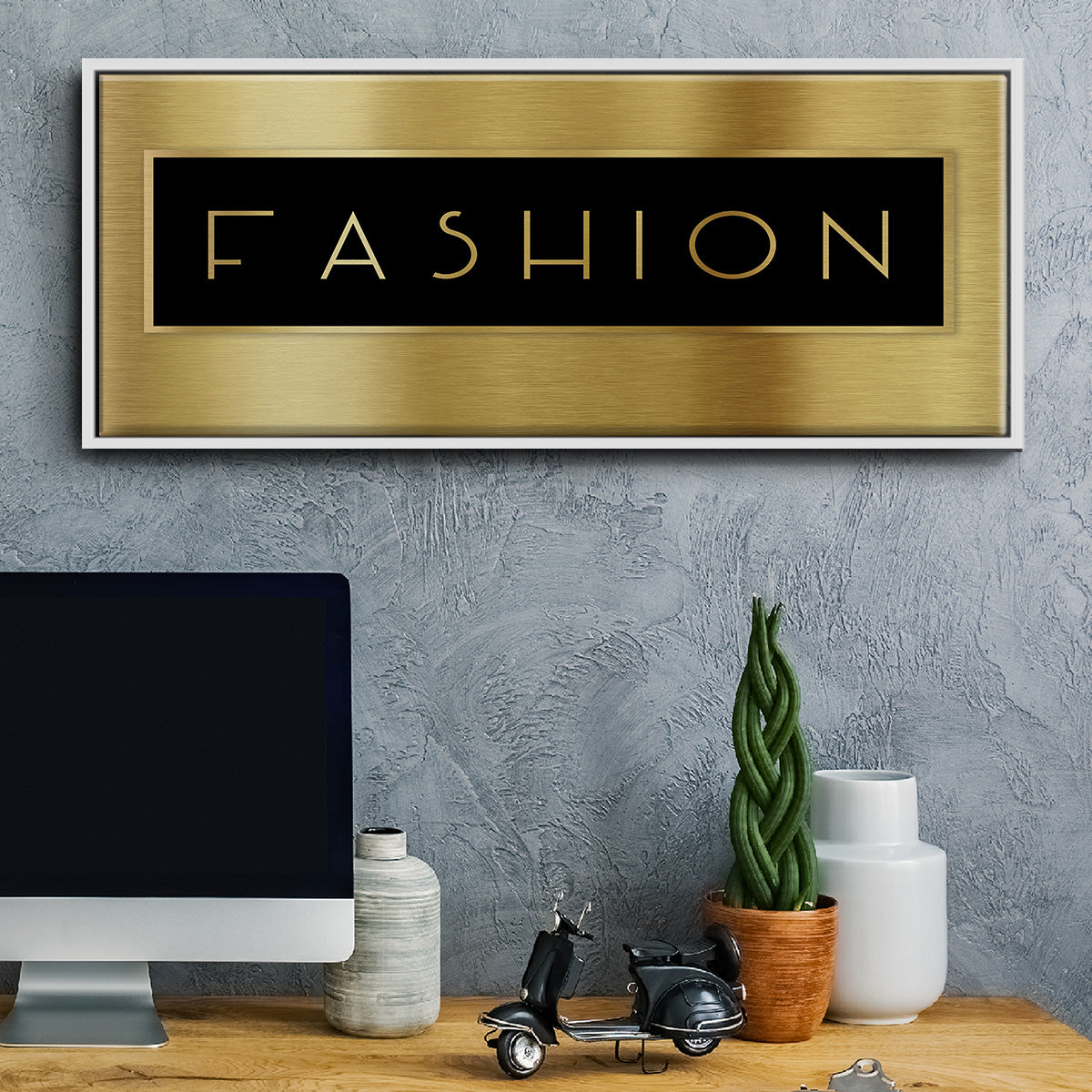Gold Fashion - Floater Framed Canvas Print