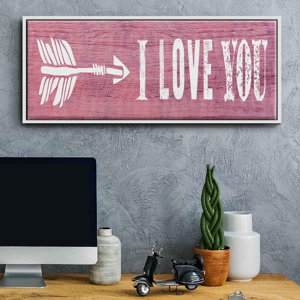I Love You - Floater Framed Canvas Print