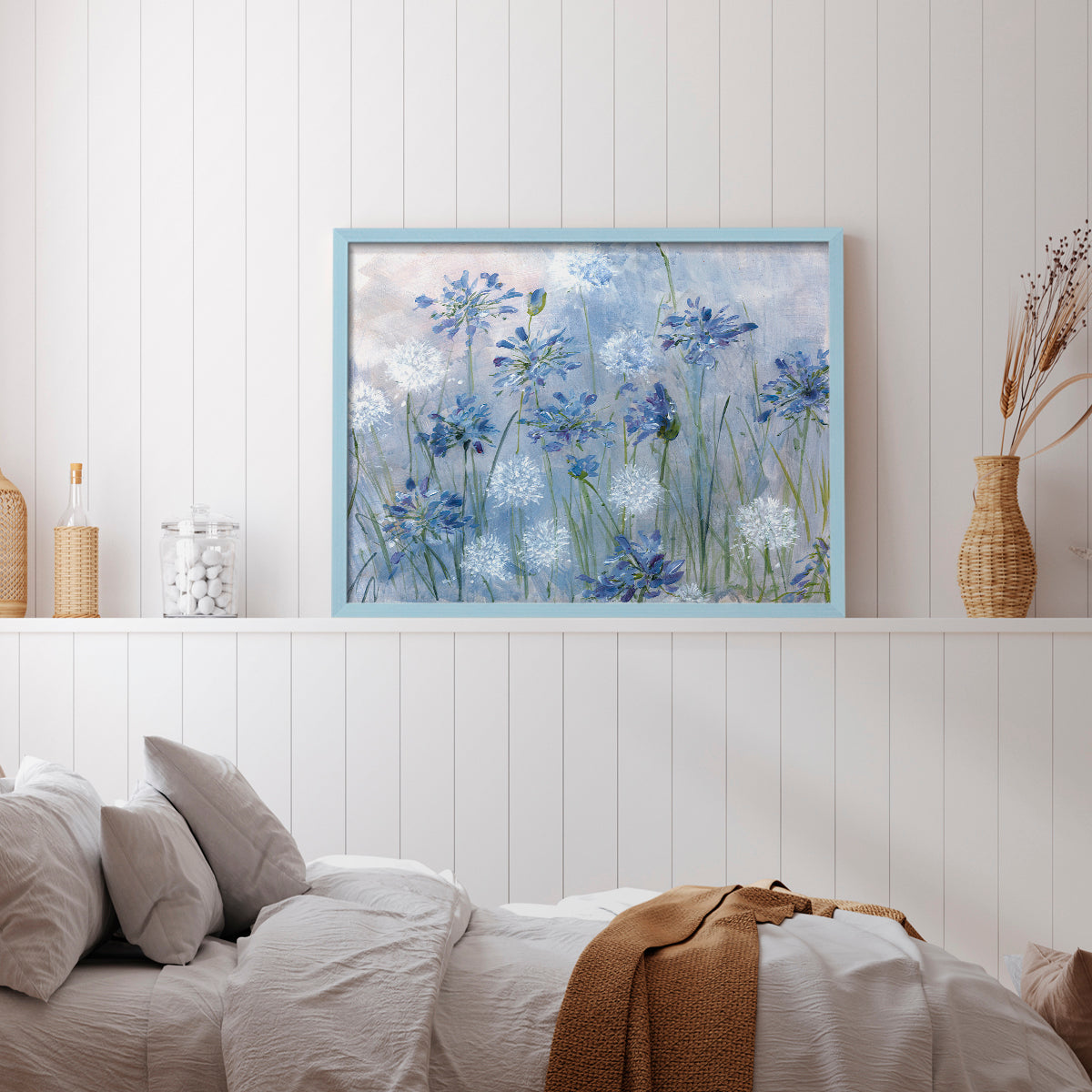 44430,flowers,art,blue,white,painting,framed artwork,nature,field,floral,decor,serene,canvas,landscape,home,interior,decoration,botanical,garden,spring,summer,colorful,creative,acrylic,blooming,fresh,petals,green,texture,beauty,arrangement,outdoor,delicate,lively,impressionistic,composition,peaceful,cheerful,modern art,design,Re-stickable,Animals