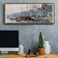 View of the Kromme Waal in Amsterdam - Floater Framed Canvas Print