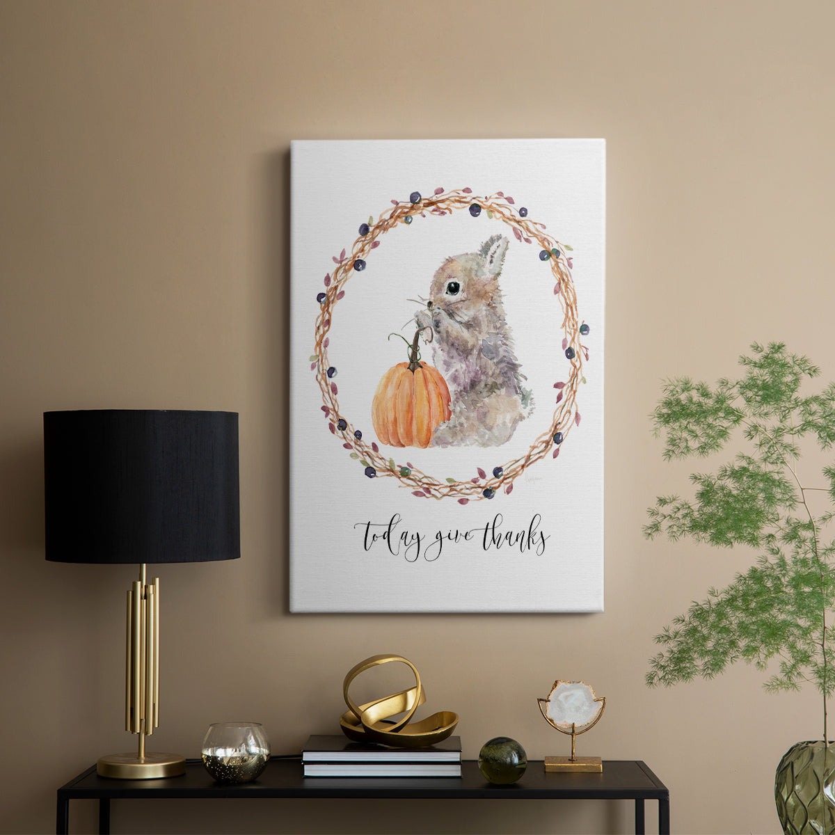 Harvest Home Bunny - Canvas Art Print