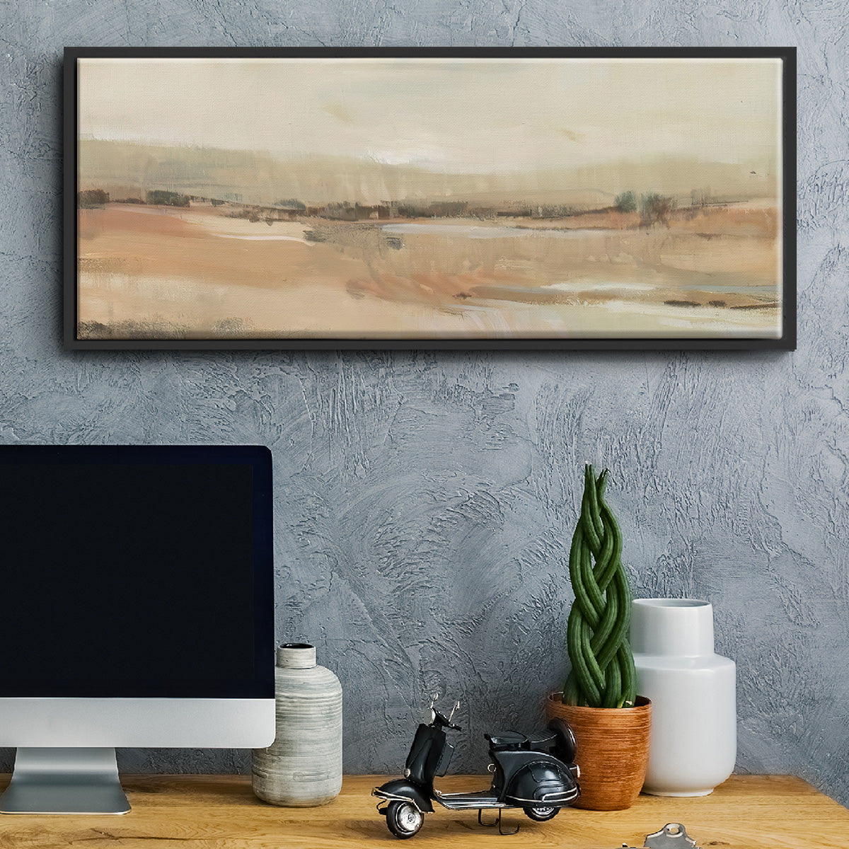 Earth Tone Landscape I - Floater Framed Canvas Print