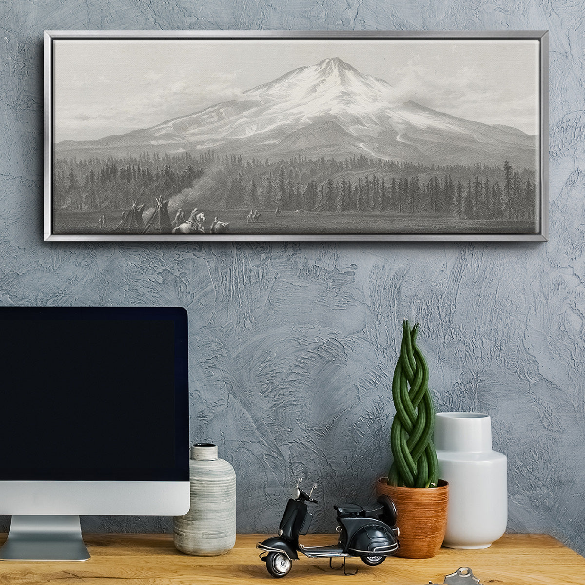 Mount Shasta - Floater Framed Canvas Print