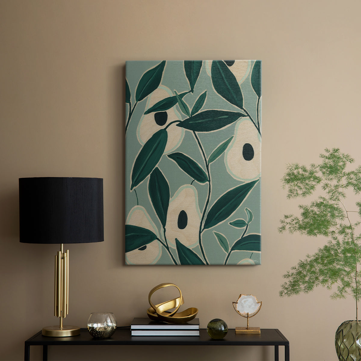 Monochrome Avocados - Canvas Art Print