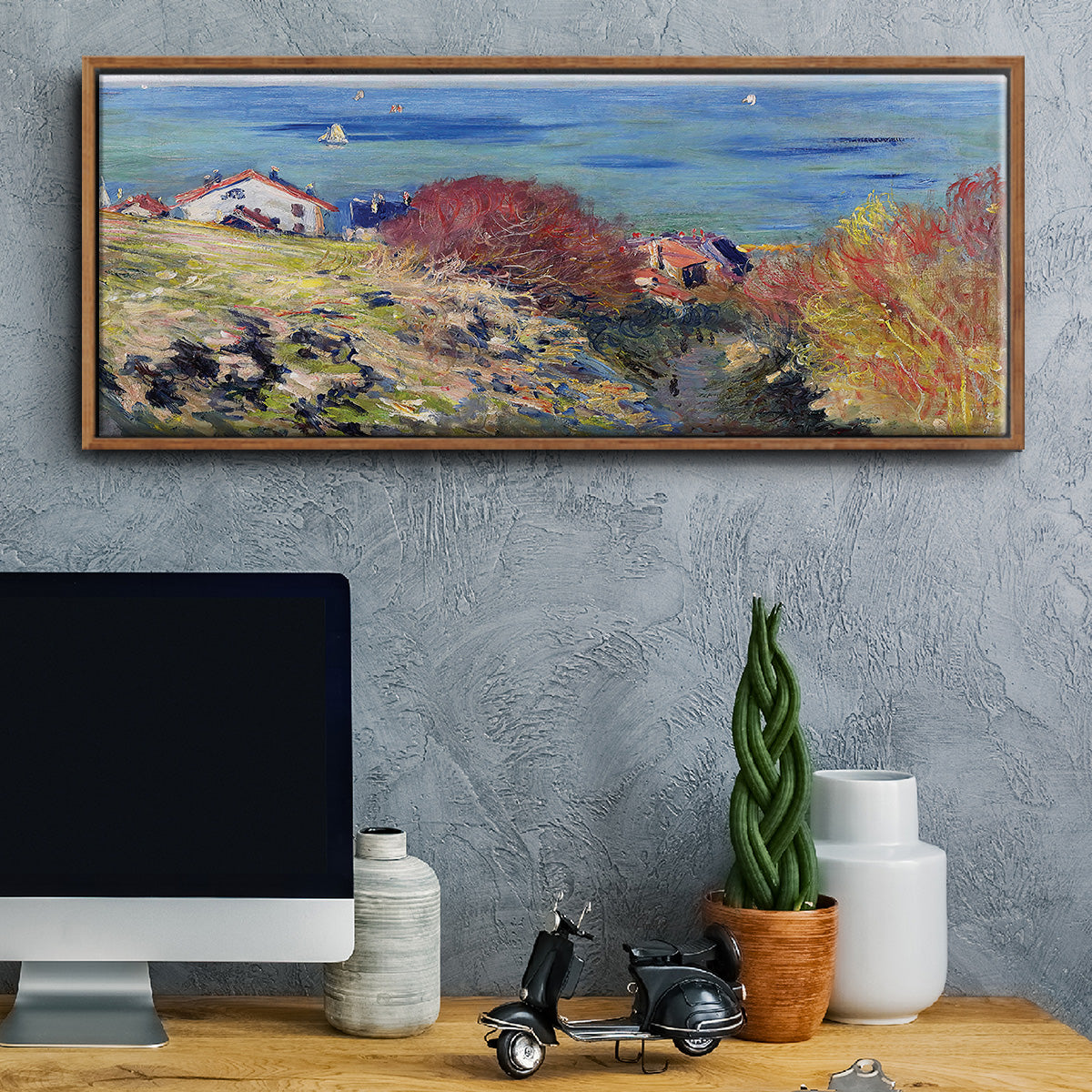 Pourville, 1882 - Floater Framed Canvas Print