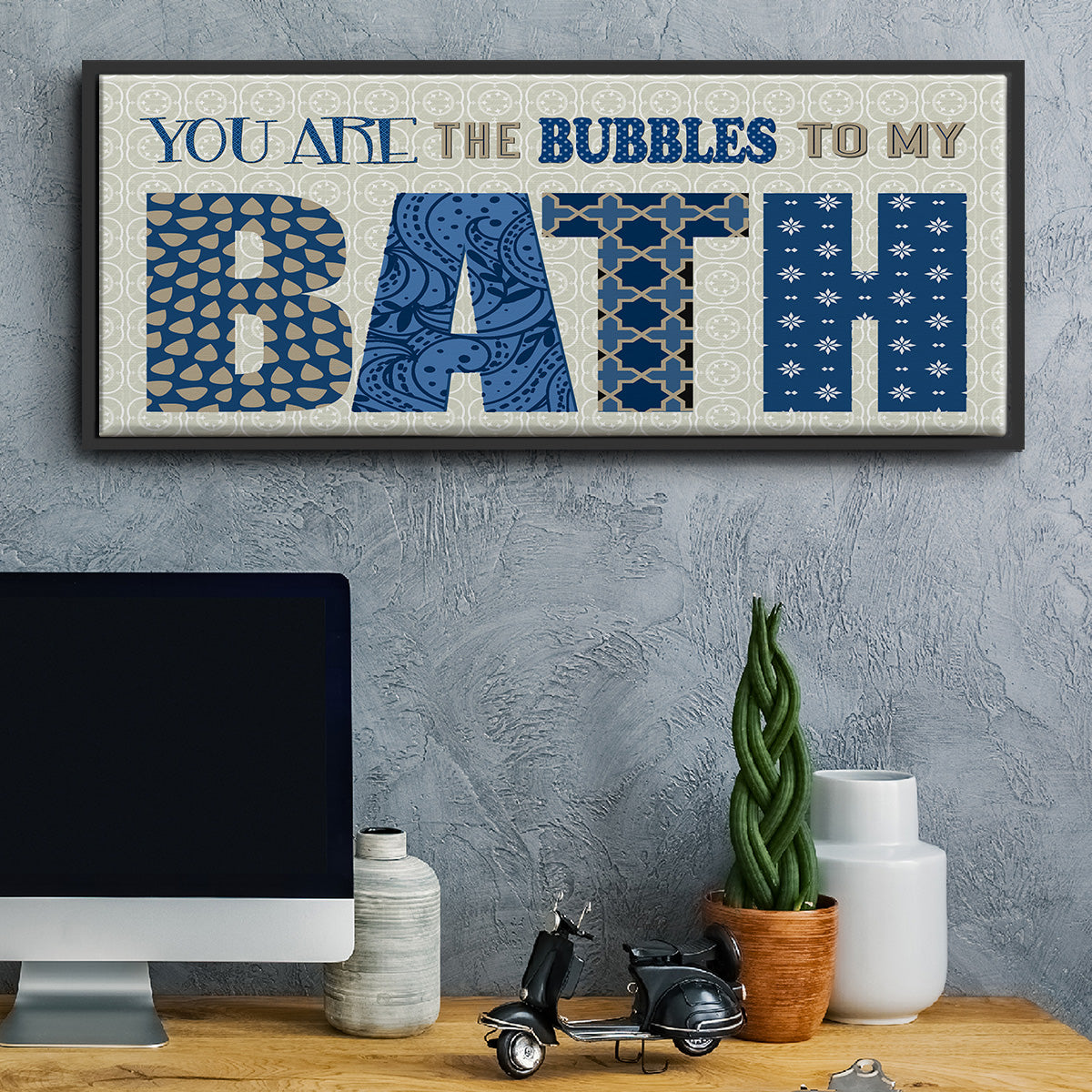 Bath Bubbles - Floater Framed Canvas Print