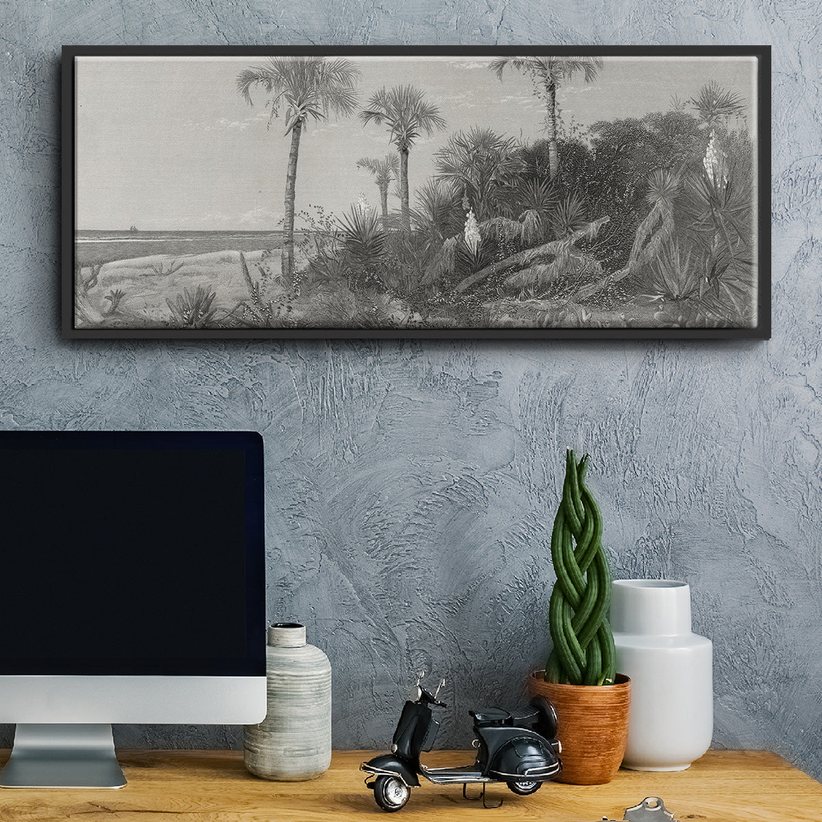 On the Coast of Florida - Floater Framed Canvas Print