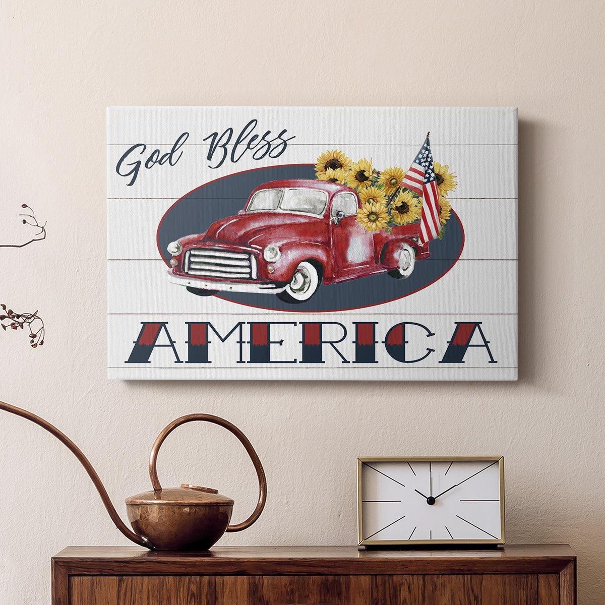 God Bless America Truck - Canvas Art Print