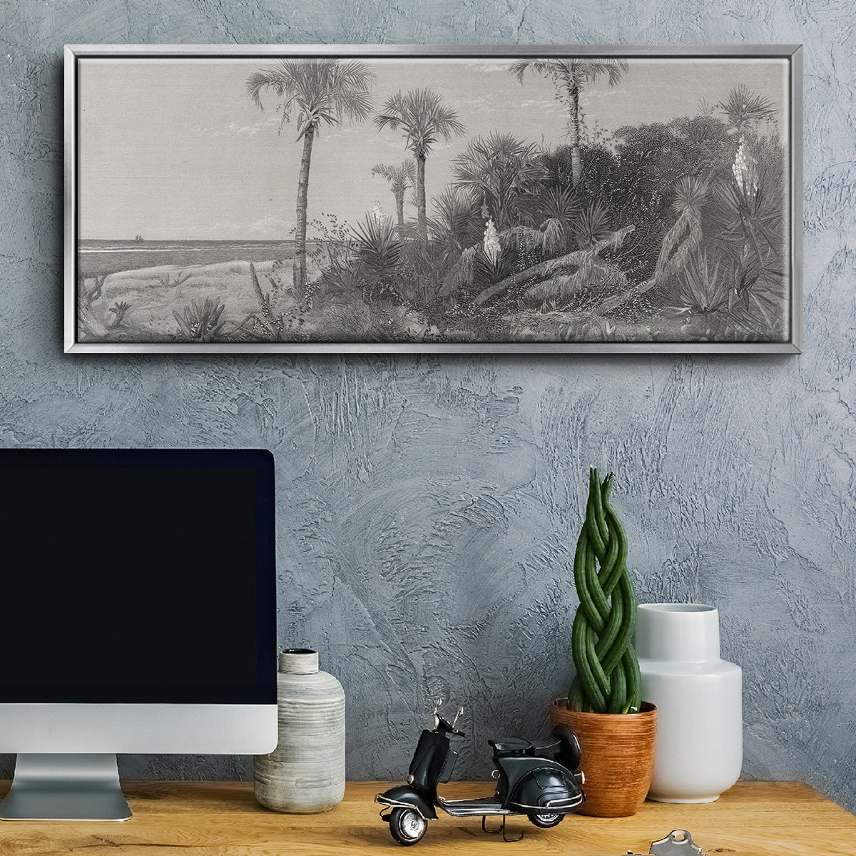 On the Coast of Florida - Floater Framed Canvas Print