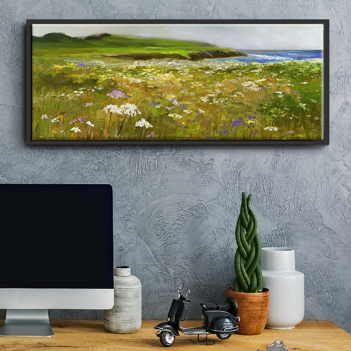 Montara Bluffs - Floater Framed Canvas Print