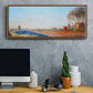 The Plain of Colombes, White Frost, 1873 - Floater Framed Canvas Print