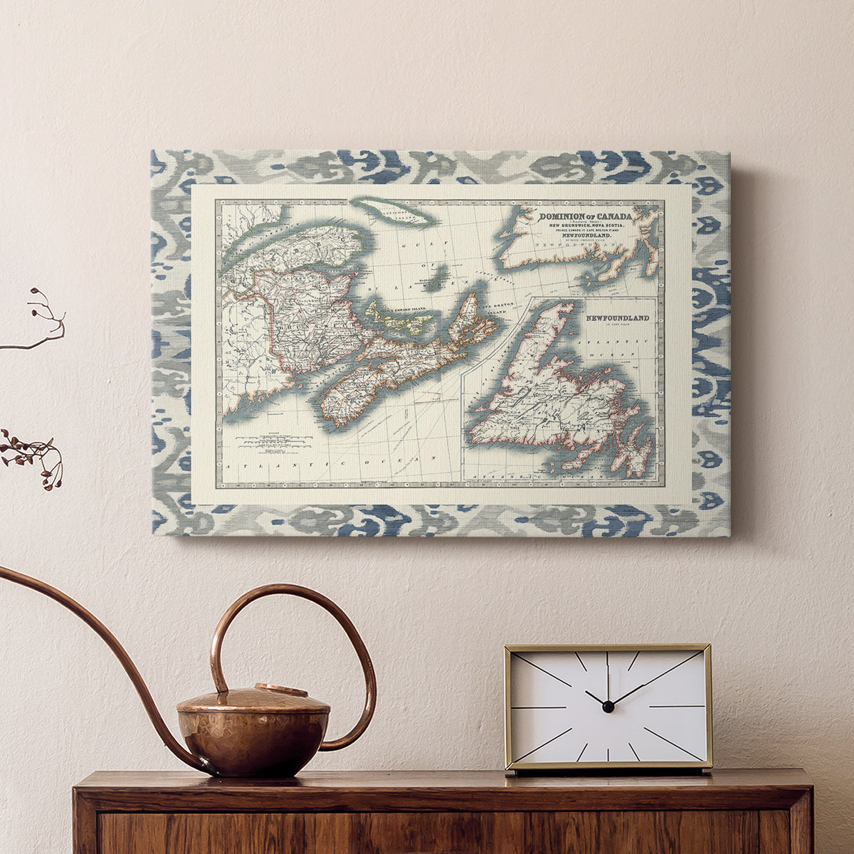 Bordered Map of Canada - Canvas Art Print