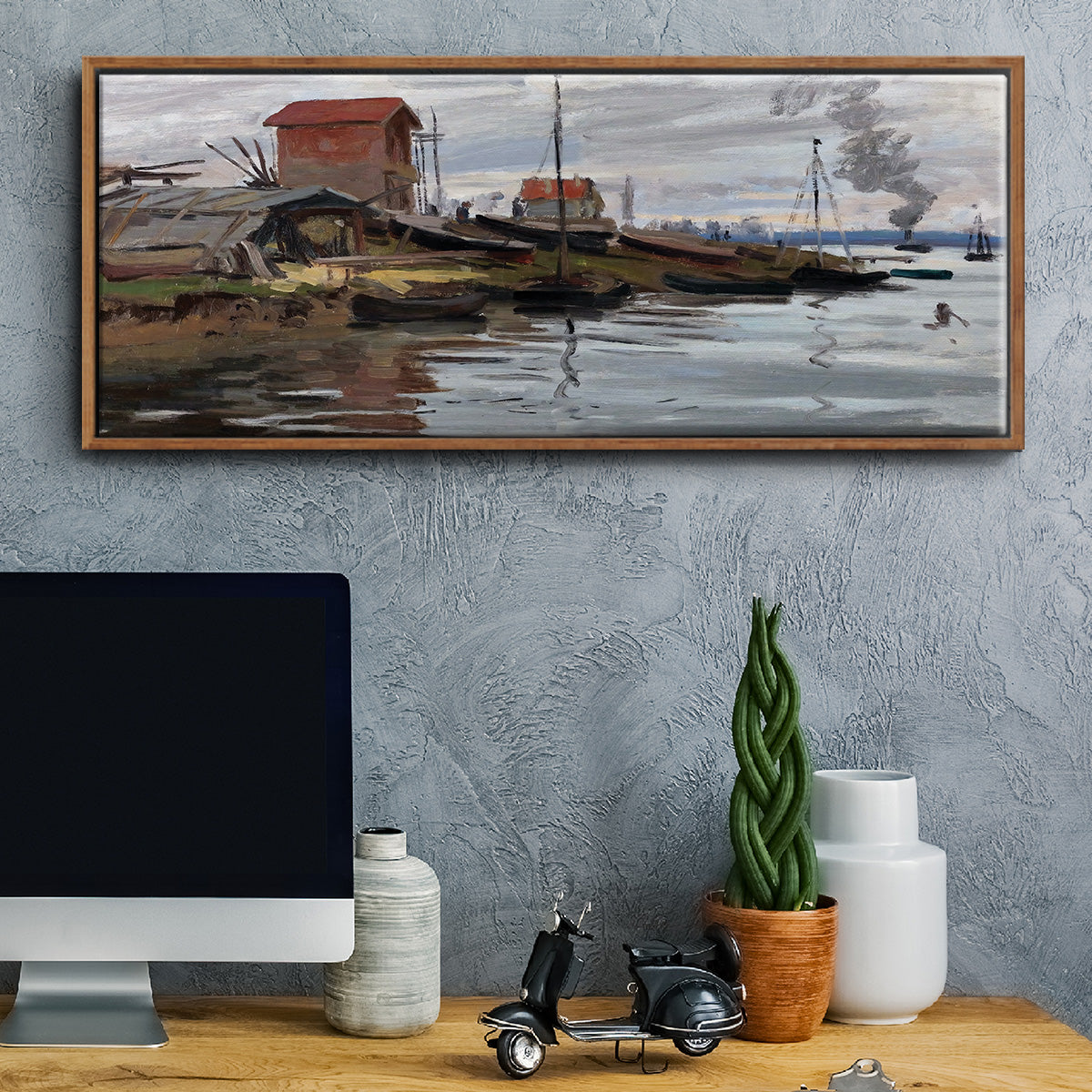 The Seine at Petit - Floater Framed Canvas Print