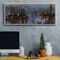 The Port of Le Havre, Night Effect, 1873 - Floater Framed Canvas Print
