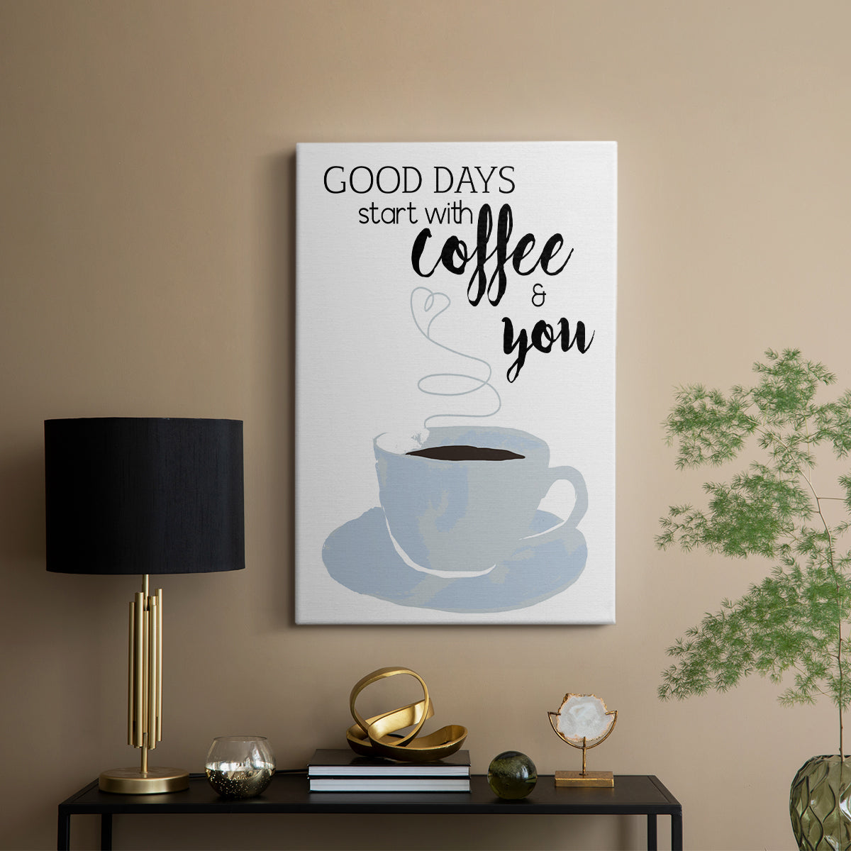 Start With Coffee & You - Canvas Art Print