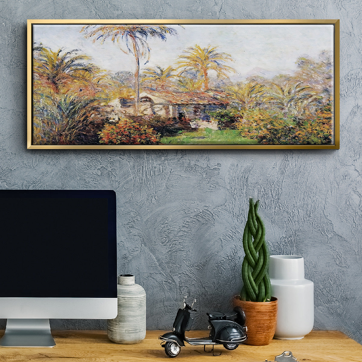 Small Country Farm in Bordighera, 1884 - Floater Framed Canvas Print
