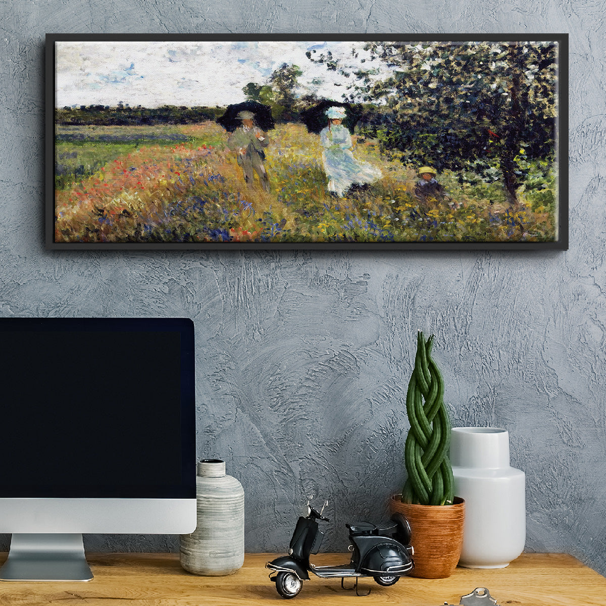 The Promenade Near Argenteuil, 1875 - Floater Framed Canvas Print
