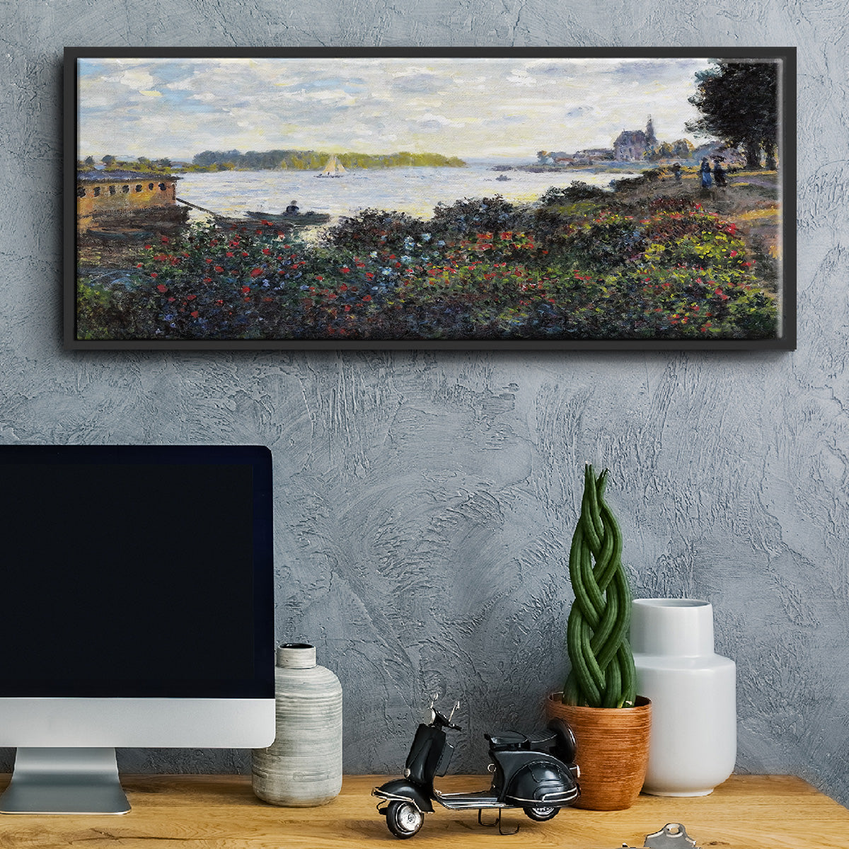The Seine at Argenteuil, 1877 - Floater Framed Canvas Print