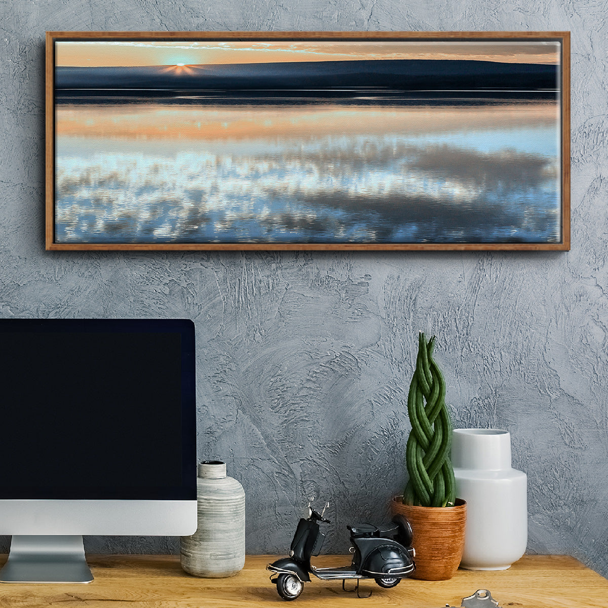 Serene Sunrise - Floater Framed Canvas Print