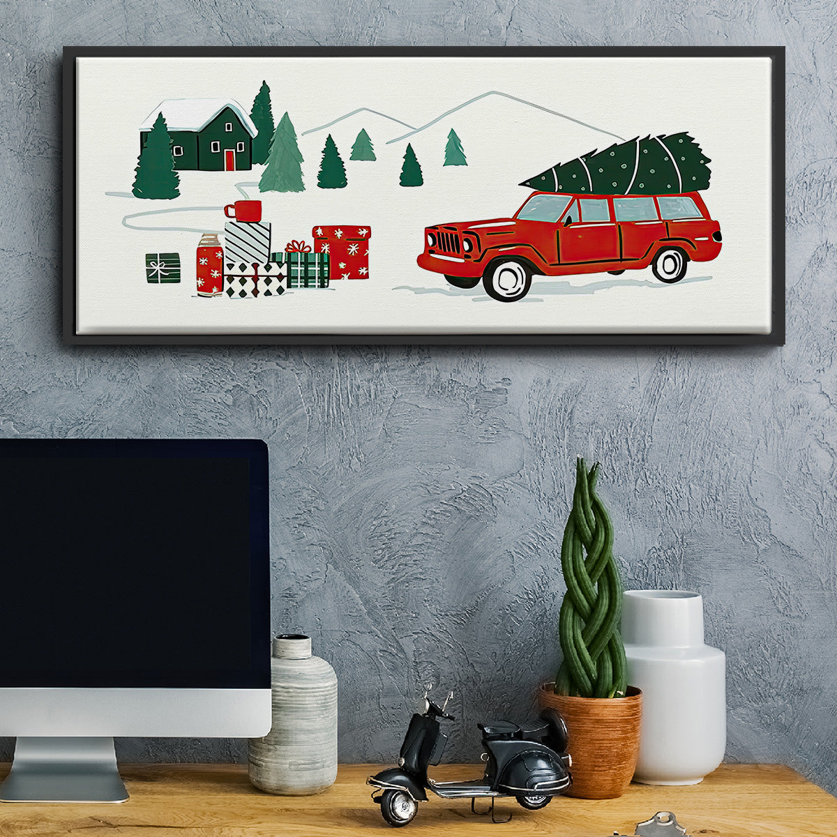 Going to Grandmas Collection D - Floater Framed Canvas Print