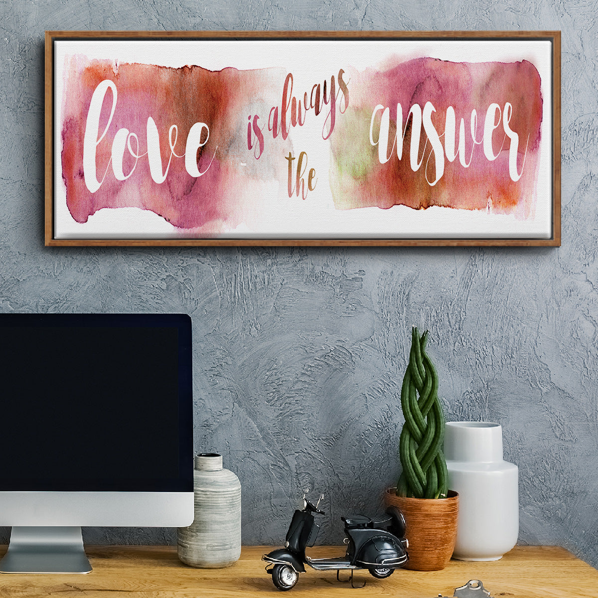 Love is the Answer - Floater Framed Canvas Print