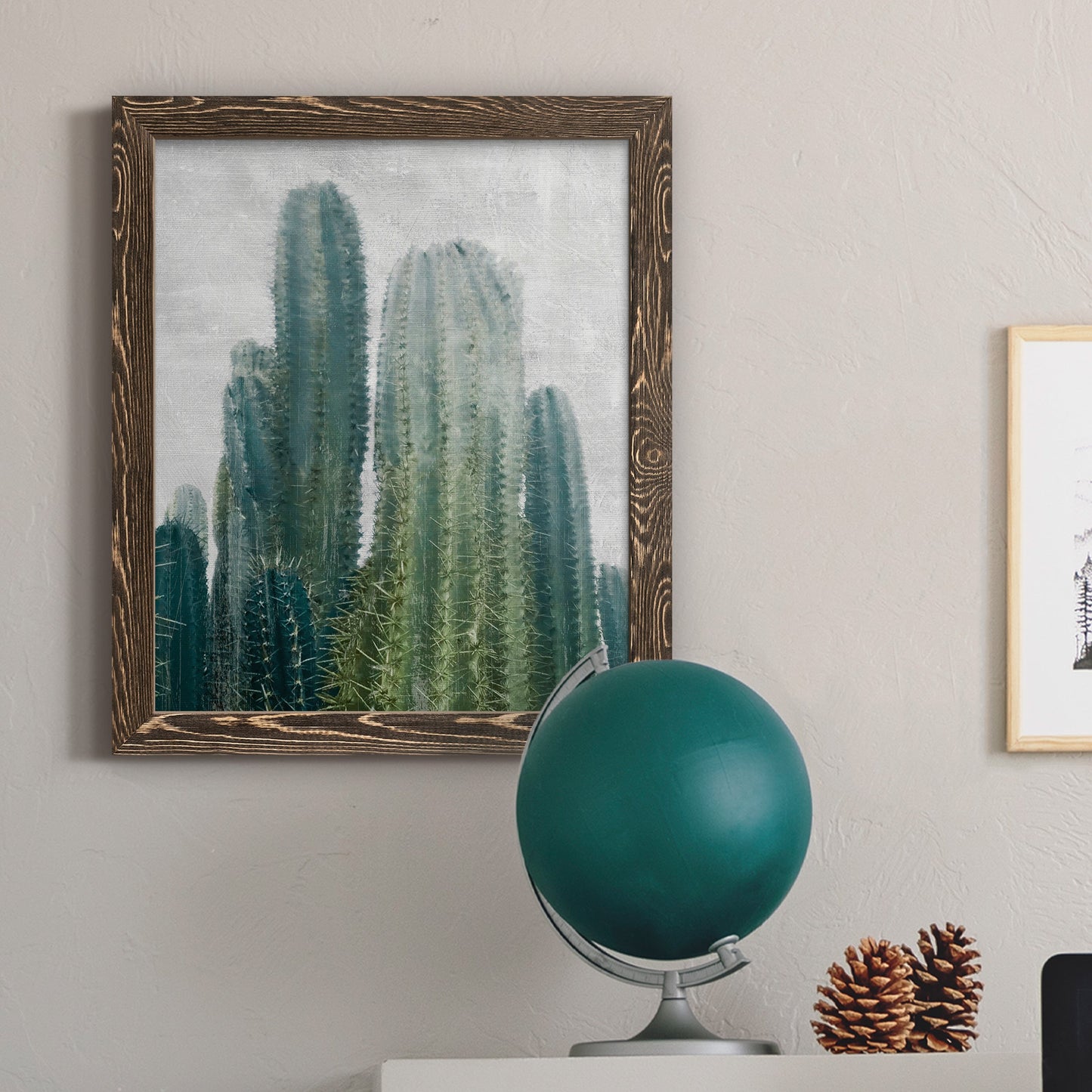 Aruba Cacti II - Barnwood Framed Canvas Print