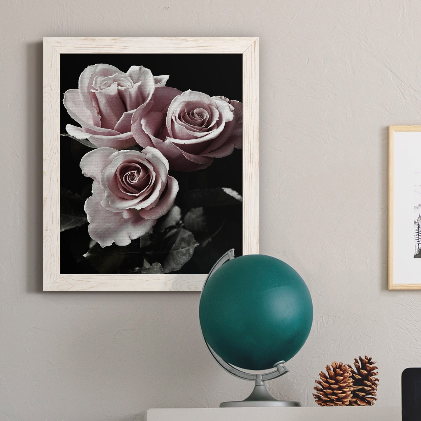 Rose Noir I - Premium Canvas Framed in Barnwood - Ready to Hang