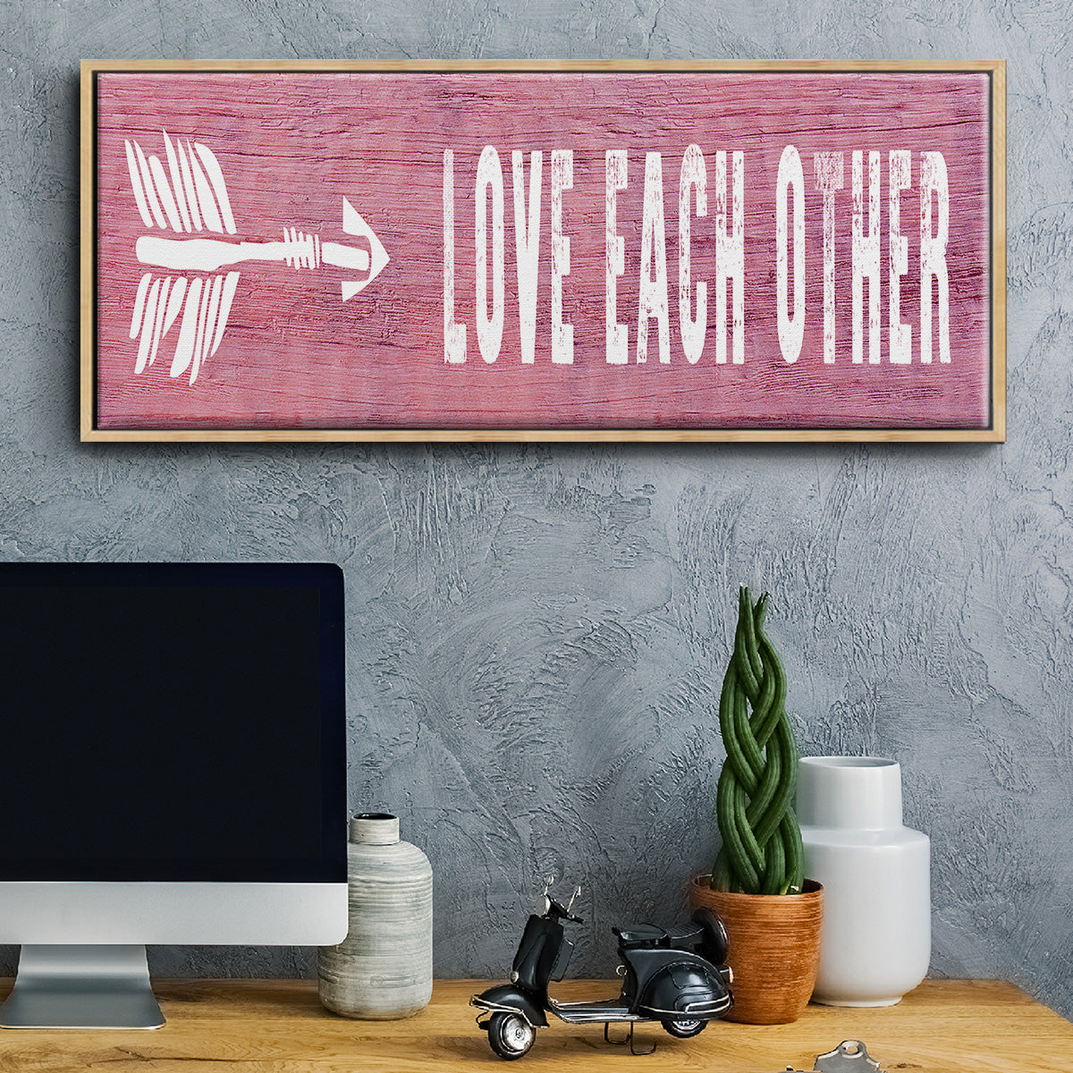 Love Each Other - Floater Framed Canvas Print