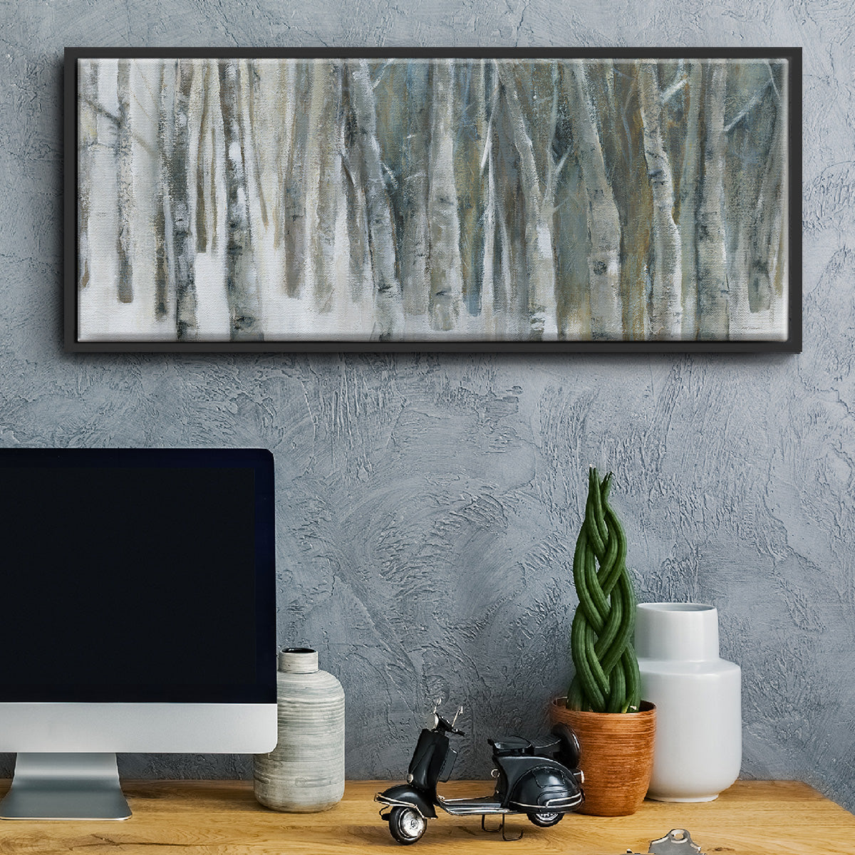 Banff Birch Grove - Floater Framed Canvas Print