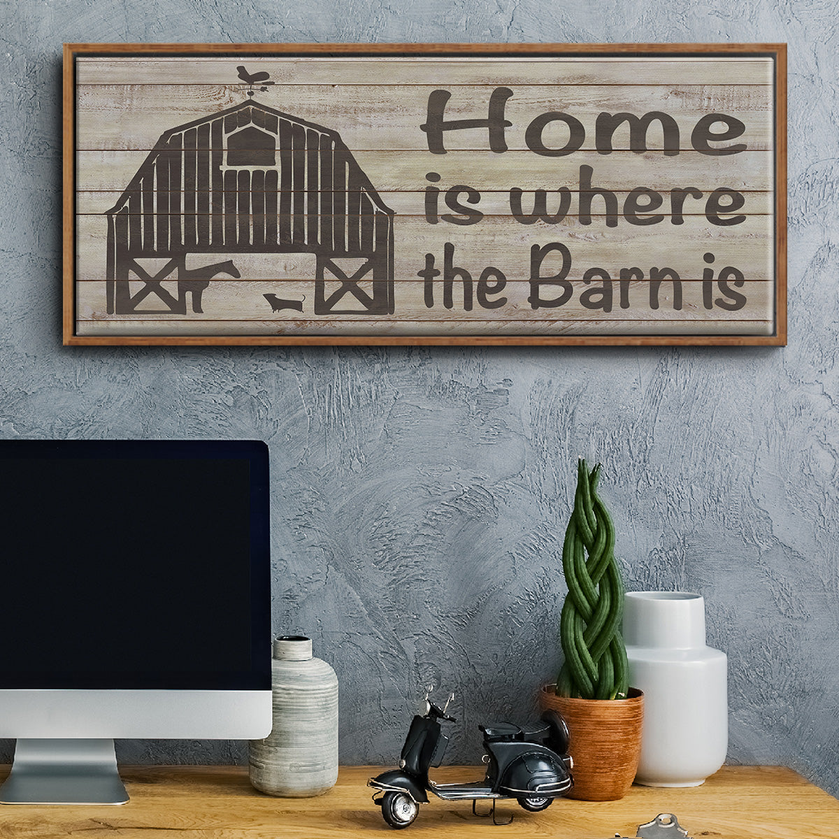 Home & Farm III - Floater Framed Canvas Print