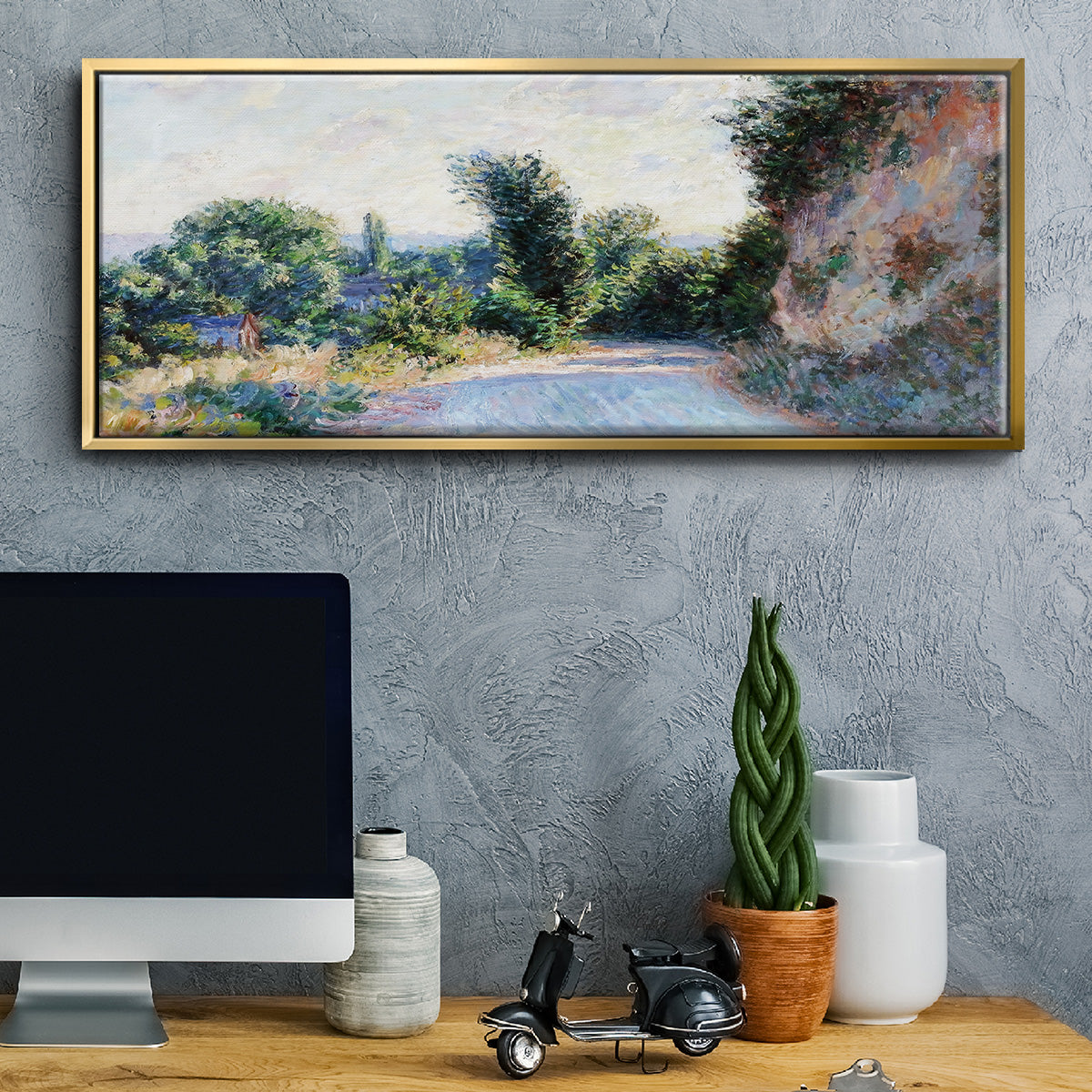 Road Near Giverny, 1885 - Floater Framed Canvas Print