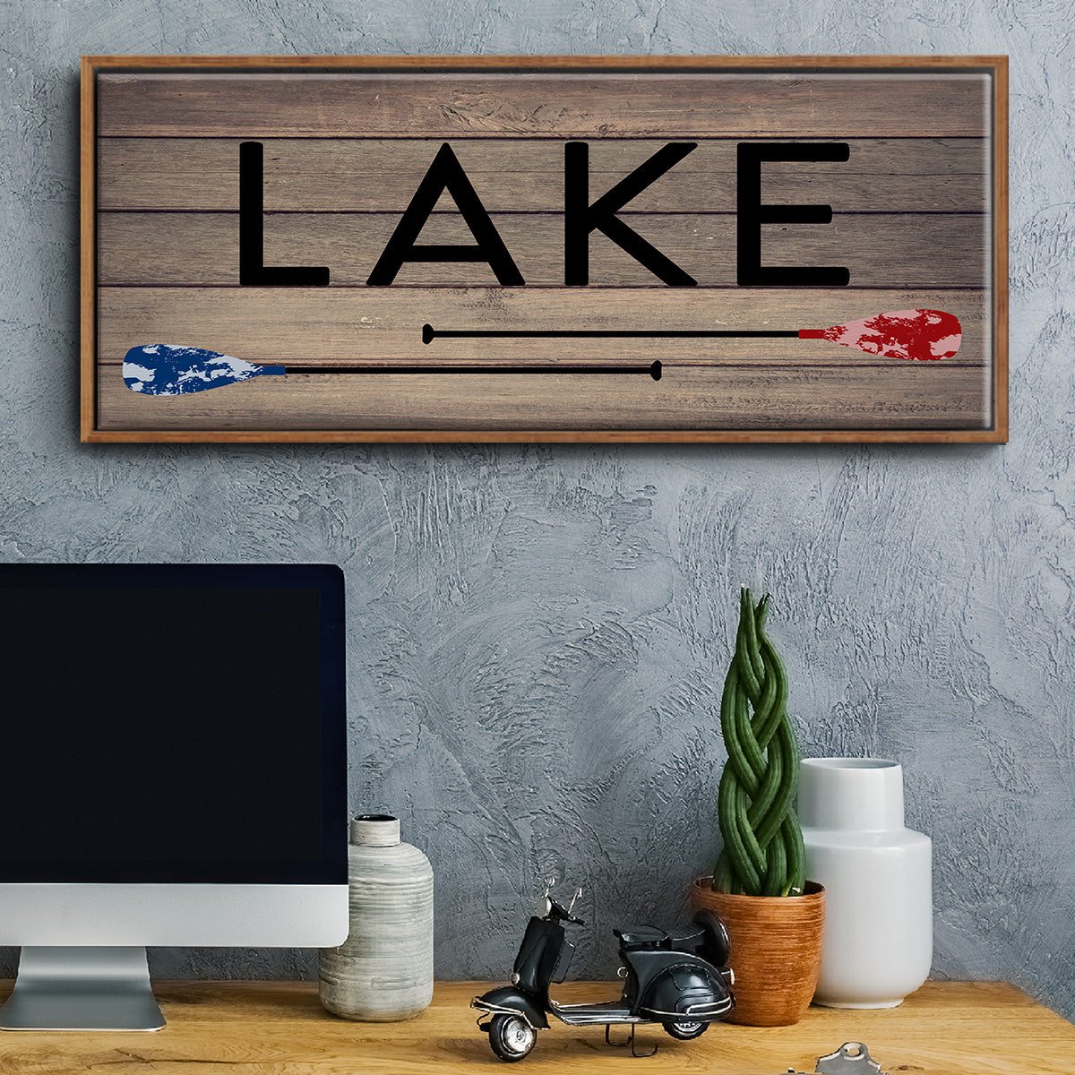 Lake Paddles - Floater Framed Canvas Print