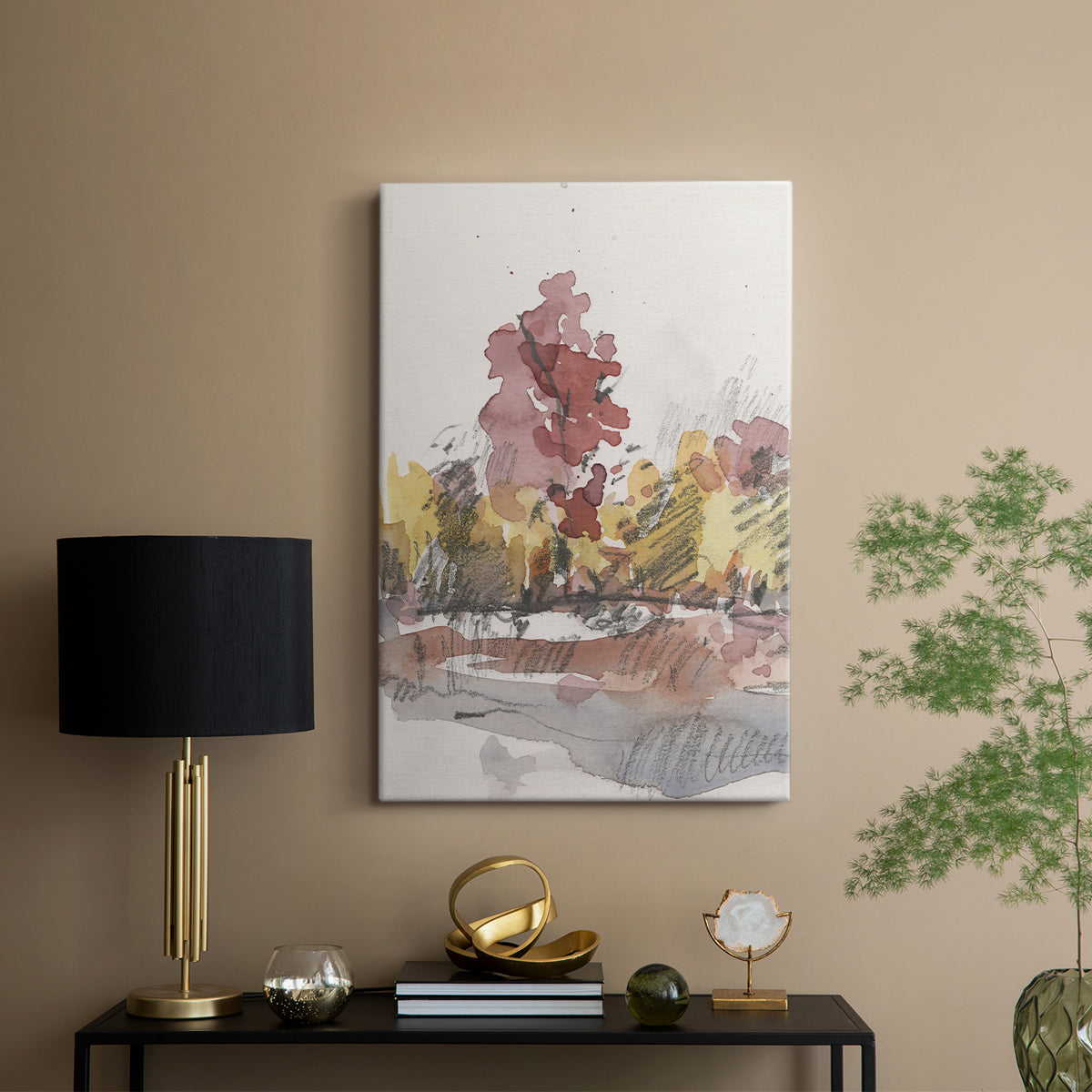 Watercolor Treeline Sketch I - Canvas Art Print