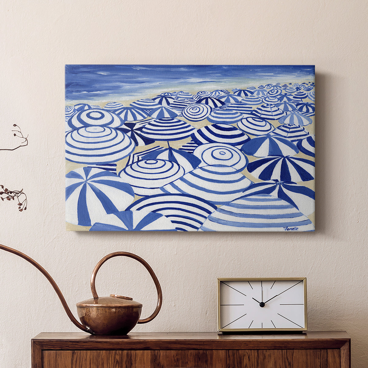 Candy Bowl Prussian Blue - Canvas Art Print