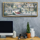 Village Sleigh Ride - Floater Framed Canvas Print