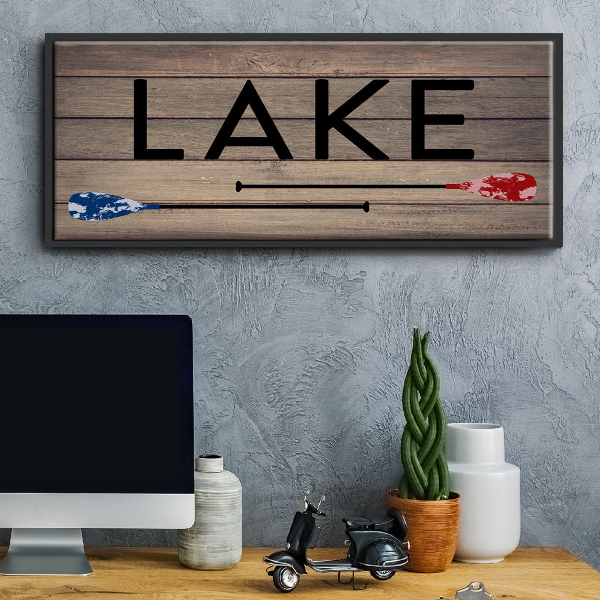 Lake Paddles - Floater Framed Canvas Print
