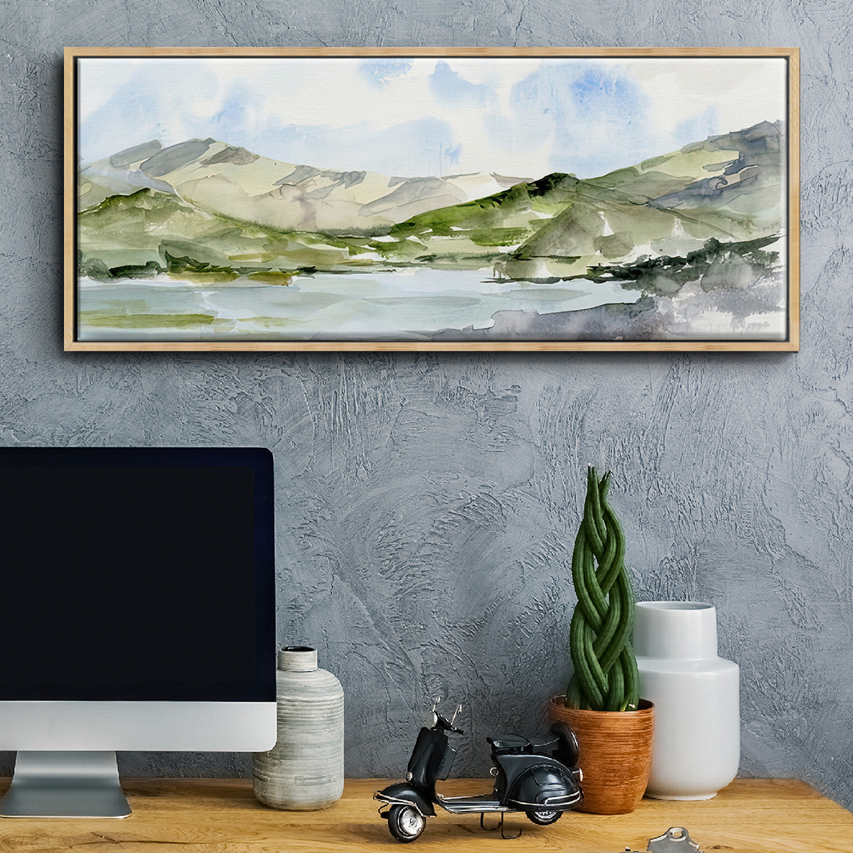 Serene Mountains I - Floater Framed Canvas Print