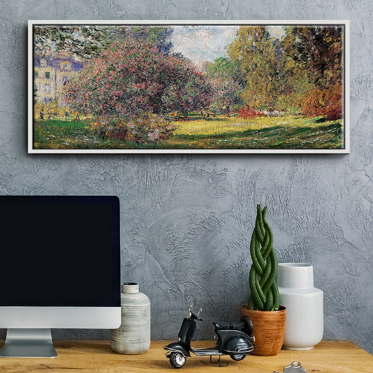 The Park - Floater Framed Canvas Print