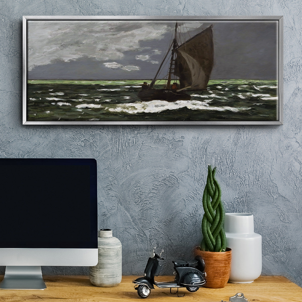 Stormy Seascape, 1867 - Floater Framed Canvas Print