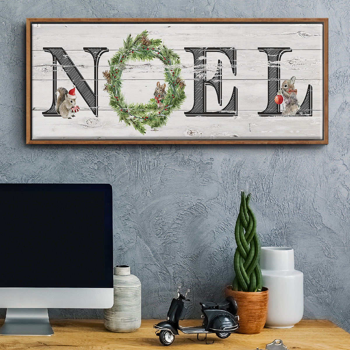 Farmhouse Noel - Floater Framed Canvas Print